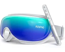 RENPHO Eyeris1 Masseur oculaire avec chaleur, télécommande mise à jour, compression, musique, masque pour les yeux chauffant, masseur de front pour le soulagement du stress, détente des yeux