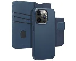 Accezz Hoesje - Geschikt voor Apple iPhone 15 Pro - Leather Bookcase 2-in-1 geschikt voor MagSafe - Nightfall Blue