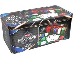 Tactic Pro Poker Texas Hold'em Set – Pokerset – Luxe Aluminium Koffer – 200 Chips van 11,5 gram – Inclusief Kaarten, Dobbelstenen en Dealer Button – Vanaf 14 Jaar