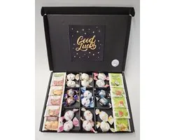 Chocolade Ballen - Thee Proeverij Pakket Groot | Mystery Card 'Good Luck' met persoonlijke (video)boodschap | Chocolade-Theepakket | Feestdagen box | Chocolade cadeau | Valentijnsdag | Verjaardag | Moederdag | Vaderdag