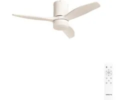 CREATE - Ventilateur de plafond silencieux 40W avec pales en ABS technique (Ø112cm) (pièces ≤10m²) - Wit - Avec lumière - Télécommande - WIND CALM