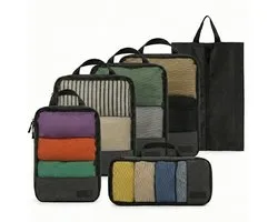 NOZALI Compression Packing Cubes - Packing Cubes - Ensemble de 6 organisateurs de voyage de luxe - Organisateurs de vêtements - Économie d'espace - Design durable