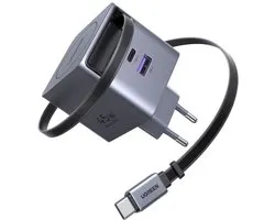 Chargeur UGREEN avec câble rétractable - 65W - USB-A et USB-C - Extensible