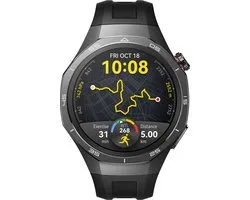 HUAWEI WATCH GT5 Pro 46 mm Bracelet de montre en fluoroélastomère Zwart - Supporte le Golf et la plongée à 40 mètres - Gestion améliorée de la santé 24h/24 et 7j/7 - Autonomie de la batterie jusqu'à 2 semaines - Compatible avec iOS et Android