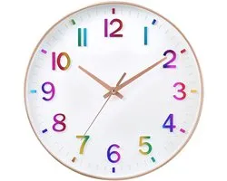 Horloge murale silencieuse HZDHCLH de 30 cm avec trotteuse rampante et chiffres arabes sans tic-tac pour la décoration du salon, de la cuisine, du bureau et de la chambre