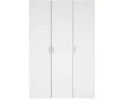 Kledingkast Slaapkamer Wit - 3-deurs - MDF - 116x50x175cm