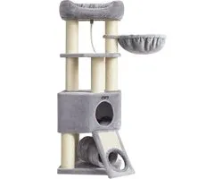 Kattenboom Xl - Kattenhuis - Krabpaal - Katten - Wit _ Grijs
