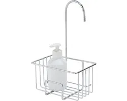 WENKO Doucherek Milito RVS glanzend 18x29cm - Zonder boren - Doucherekje hangend - Douchemand - Douchecaddy ophangbaar