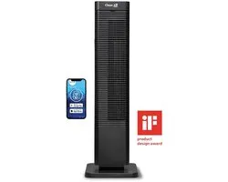Clean Air Optima® CA-904B Smart - 2in1 Design Ventilator Elektrische Kachel - Verwarmen en Koelen - Stoffilter - Draaicirkel (oscillatie): 80º - Digitale thermostaat instelbaar 15-35°C