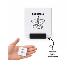 Colombia tegeltje met tegelhouder - Piloot - Colombia cadeau - tegeltjes met tekst - beste land - Leuk cadeau voor je Vriend om te geven - spreuktegels - 4.8x4.8 CM