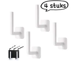 4-delige plank - WiFi-opslagrek, router, organizerstandaard - wandgemonteerde stekkerdoos, bevestigingsstok, niet-tracking, multifunctionele haak zonder boren - wit