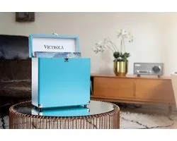 Victrola Retro Record Case Turquoise