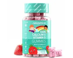 Novomins Calcium Gummies voor Kinderen - 160 mg - 30 Gummies - Aardbei