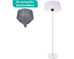 Sunred - COMBIDEAL - Heater & Hoes - Artix - Bright lijn - Wit - Staand model - Terrasverwarmer - Infraroodstraling - 2100 W - ECO - 3 standen - Elektrische heater