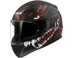 LS2 FF353 Rapid II Kaiju Mat Zwart Rood Wit Integraalhelm - Maat 3XL - Helm