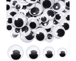 Allecto - Zelfklevende Googly Eyes - Knutsel Ogen - Ronde Kunststof Ogen - Wit