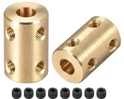 sourcing map schacht koppeling robot motor wiel rigid koppeling 10mm naar 10mm L22xD16 goudkleur 5mm to 6mm Gold Tone 2pcs