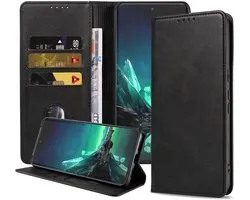 Étui Smartphonica pour Motorola Edge 40 Neo en similicuir avec fermeture magnétique et Porte-cartes, Motorola Edge Bookcase rabat - Zwart
