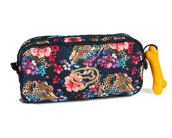 Stones and Bones Rowan 2.0 - Étui - Trousse pour Enfants - 3 Compartiments - Floral Ambush - Indigo