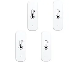 WiFi Thermometer Hygrometer 4-Delig - Temperatuur En Vochtigheid Meter - App Meldingen - Externe Monitoring