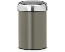 Brabantia Touch Bin Vuilbak - 3 l - Platinum / Matt Steel deksel