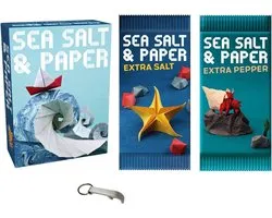 Sea Salt & Paper Card Game with Extra Pepper and Extra Salt Expansion + 1 Blumie Bottle Opener - 2 to 4 Players - ShopVlot
