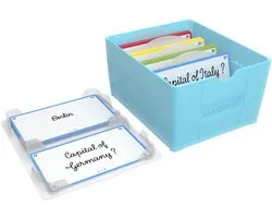 OXFORD Flashbox 17,3x14,5cm PP bleu pastel + 32 fiches Flash 2.0