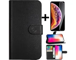 Super Rico Vitello Wallet Case Geschikt voor Samsung Galaxy A3 2017 zwart + gratis Screenprotector
