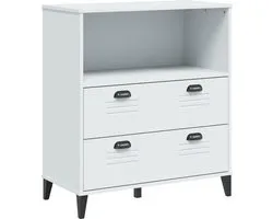 Bibliothèque industrielle vidaXL - Bibliothèque VIKEN 80x40x90 cm en bois traité blanc - Bibliothèque en bois - Bibliothèque Wit - Meuble de rangement