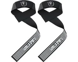 Gorilla Sports Lifting Straps – Set van 2 – Antislip Siliconen Grip – Zacht Gevoerd – Voor Krachttraining, Deadlifts & Pull-ups – Zwart