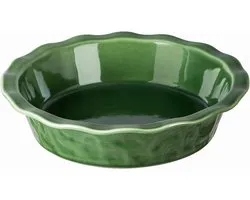 Vicrays Ceramic Cake Pan - 22.5cm Round Fluted and Deep Cake Platter for Pie Pizza Quiche Pot Pies Cake - ShopVlot