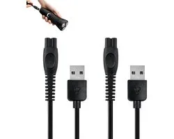 2 stuks vervangende USB-kabel 5 V oplader 100 cm voor elektrisch scheerapparaat voor Philips serie, compatibel met 1000, 3000, 5000, 7000, 8000, grasmaaiers en multigroom, gebruik thuis, kantoor