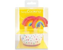 ScrapCooking Caissettes & Toppers à Cupcakes - Arc-en-ciel - Set/24