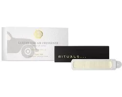 Rituals - Auto Parfum - 2x Auto Luchtverfrisser Refils 3 gram + 1x Houten Houder pour Luchtverfrisser - Royal Tea - Thé Vert & Agrumes - Parfum frais et élégant - Autoparfum - Car Perfume - Refil - Recharge