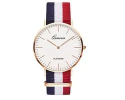Chronos Horloge Ø 37 mm - Blauw/Wit/Rood - Inclusief horlogedoosje