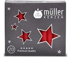 Muller Kerstboomkaarsjes 97/13 - Rood - 20 Stuks