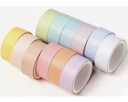 Washi Tape Pastel - Lot de 12 rouleaux de ruban de masquage