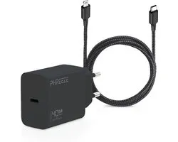Snellader geschikt voor iPhone + Lightning kabel 2m - Sneloplader voor iPhone 14 / iPhone 13 / iPhone 12 / iPhone 11 / iPhone X - Usb C oplader