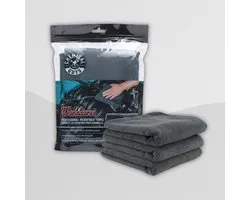 Chemical Guys Workhorse Professional Grade Microfiber Towel (Rubber/Plastic/Vinyl) - Black 16x16'' (3 Pack)