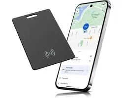 Wallet Tracker voor Android, draadloos oplaadbare Smart Tracking Card, Dunne Portemonnee-Tracker-kaart compatibel met Google Mijn apparaat Vinden APP (Android ALLEEN), voor koffers/tassen, zwart