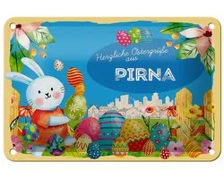 Blechschild Ostern Ostergrüße 18x12cm PIRNA Geschenk FEST Deko