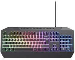 Trust GXT836 Evocx - Clavier Gaming avec Siècle des Lumières - Repose-poignets - Touches multimédia - Qwerty US - Zwart
