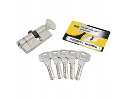 Yale 2100 Cylindre avec Bouton 35/30 mm Nickel - Sécurité Classe 6D