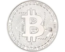 Pièce de collection Bitcoin - Pièces - Crypto - Pièce - Jeton - Souvenir - Avec étui de protection - Argent