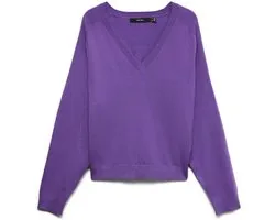 Vero Moda Trui Vmholly Karis Ls V-neck Pullover Bo 10347128 Royal Lilac Dames Maat - XS