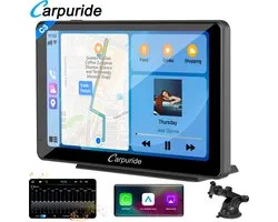 Carpuride C3 draagbare 7 inch touchscreen autoradio, Carplay en Android Car Wireless, AirPlay Link Mirror, Bluetooth, navigatie, Siri, FM/AUX