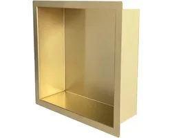 Saniclass Hide luxe inbouwnis - 30x30x10cm - met flens - goud geborsteld