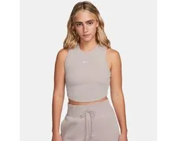 NIKE Sportswear Essentials Women's Crop Top Tank Top - Zomer topje - Beige Creme - Maat L