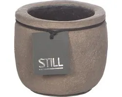 STILL - Planter Pot - Lijn - Dark - Bruin - 14 x 12 cm