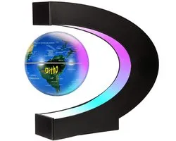 ORTHO® - Globe flottant magique - Accessoire de bureau unique - Veilleuse - Eclairage LED - Globe magnétique